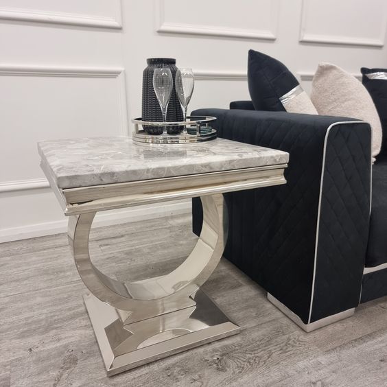 Arianna Marble Lamp Table - Luxury Interiors