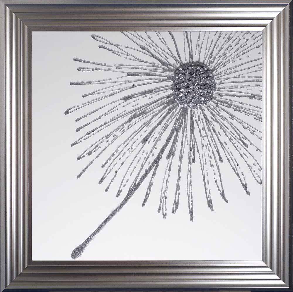 Dandelion Right Silver 75cm x 75cm - Luxury Interiors