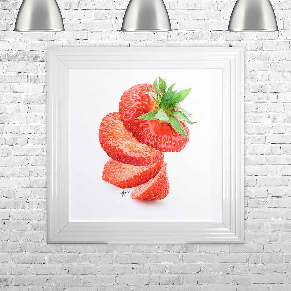 Sliced Strawberry 75cm x 75cm - Luxury Interiors