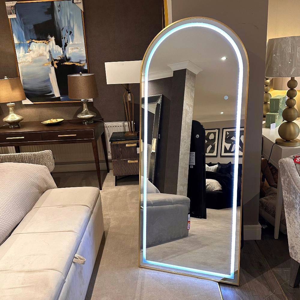 Cheval Arch Hollywood White Mirror 170 x 70cm - Luxury Interiors