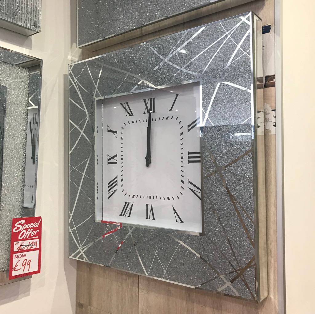 Glam Geo Glitter Wall Clock - Luxury Interiors