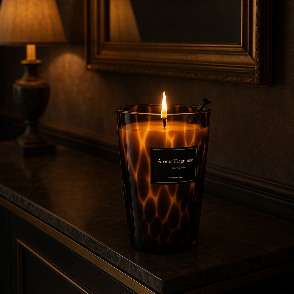 Large Tortoise Shell Confetti Candle - Luxury Interiors