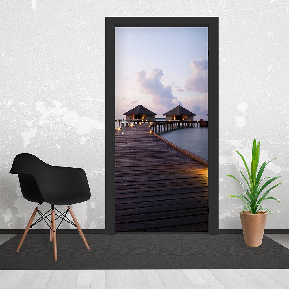 Maldives Dream Jetty Hut Wallpaper Mural - Luxury Interiors