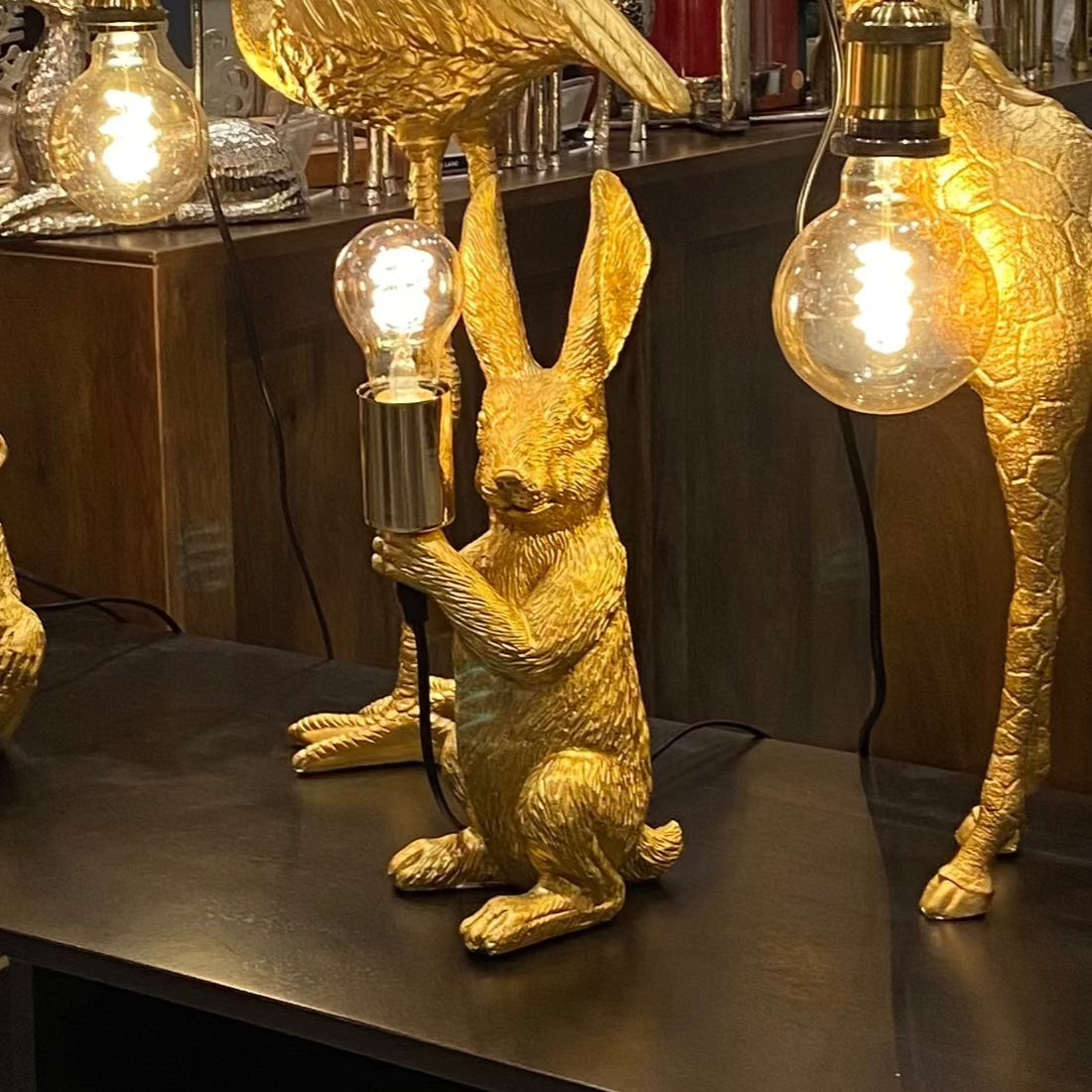 Gold deals rabbit lamp