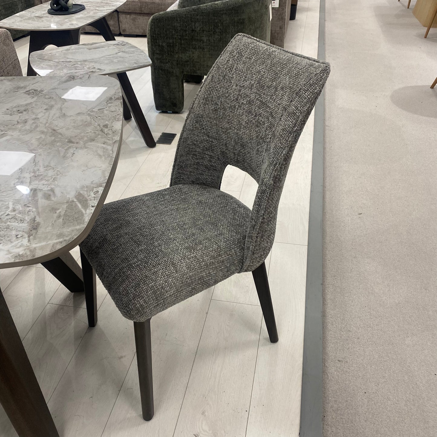 Westwood Chenille Grey Dining Chairs (Pair) - Luxury Interiors