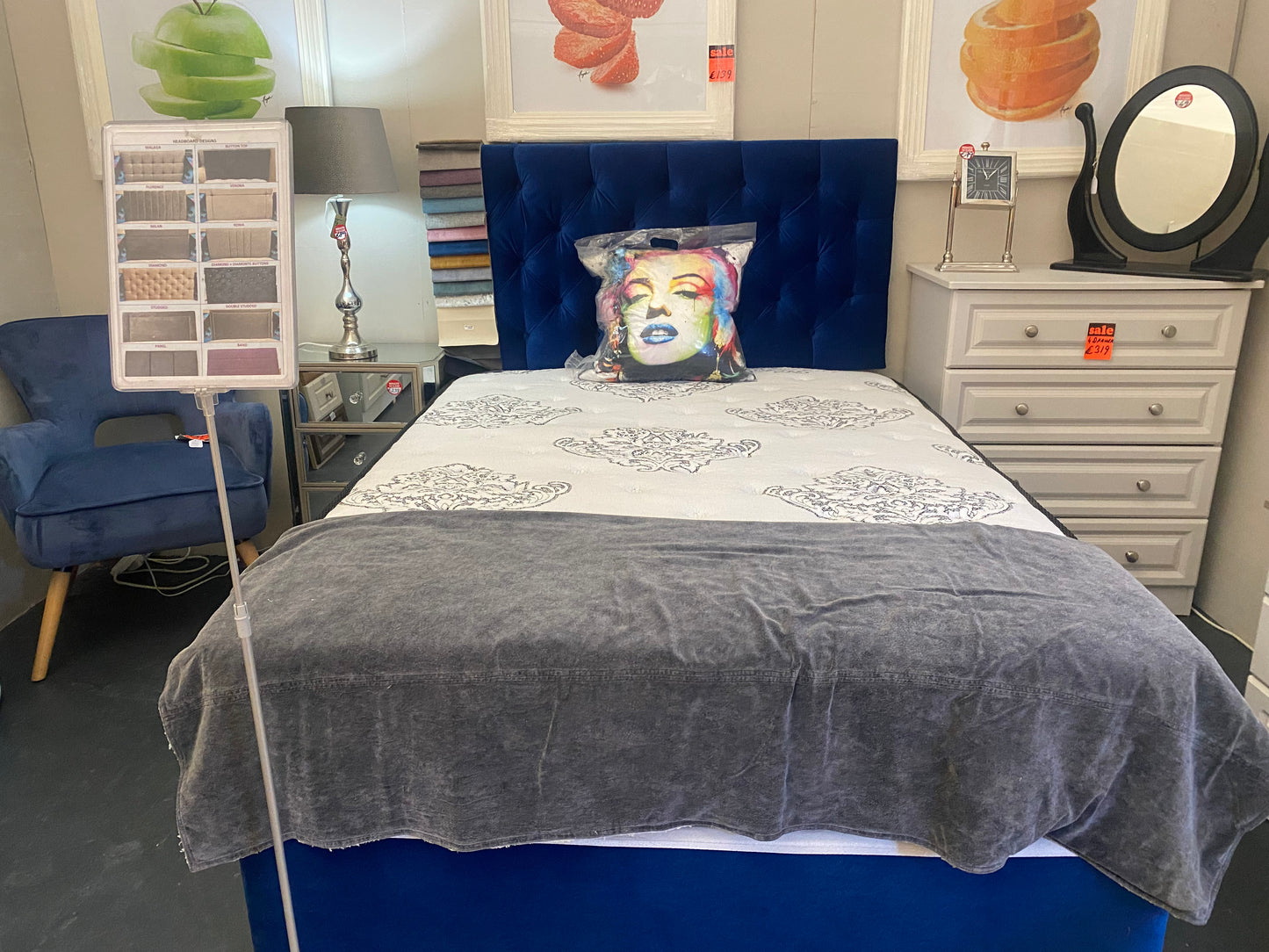 4ft'6 New Crown Mattress + Base + Headboard With FREE Delivery - Luxury Interiors