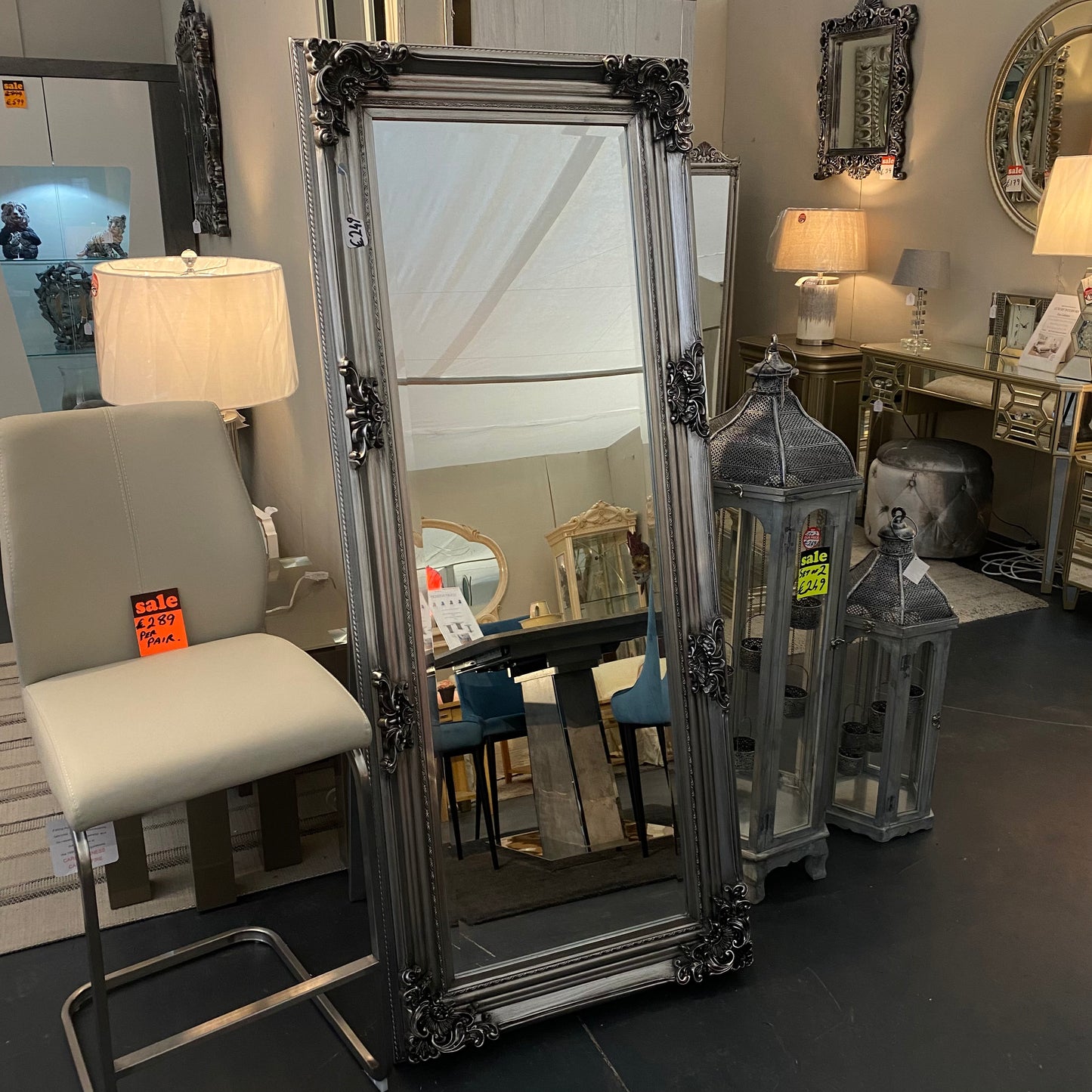Monique Antique silver mirror antique - Luxury Interiors