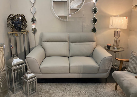 Vitalia Light Grey Leather Suite - Luxury Interiors