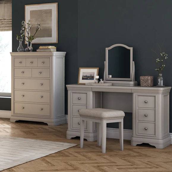 Maria Taupe Dressing Table & Stool - Luxury Interiors