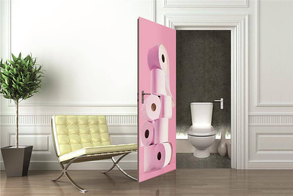 Toilet Roll Door Mural - Luxury Interiors