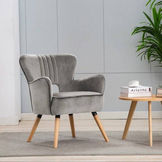 Ruby Grey Velvet Accent Chair - Luxury Interiors