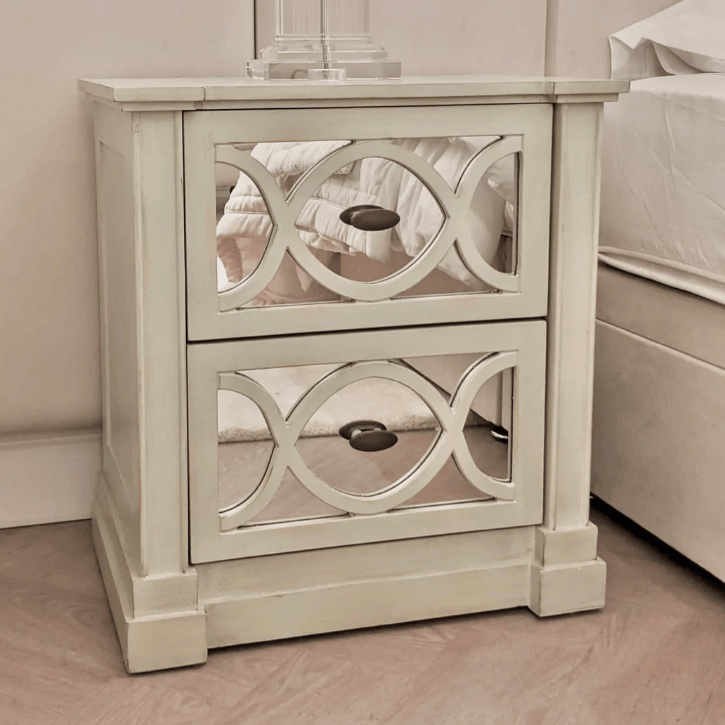 Modena 2 Drawer Side Table - Luxury Interiors