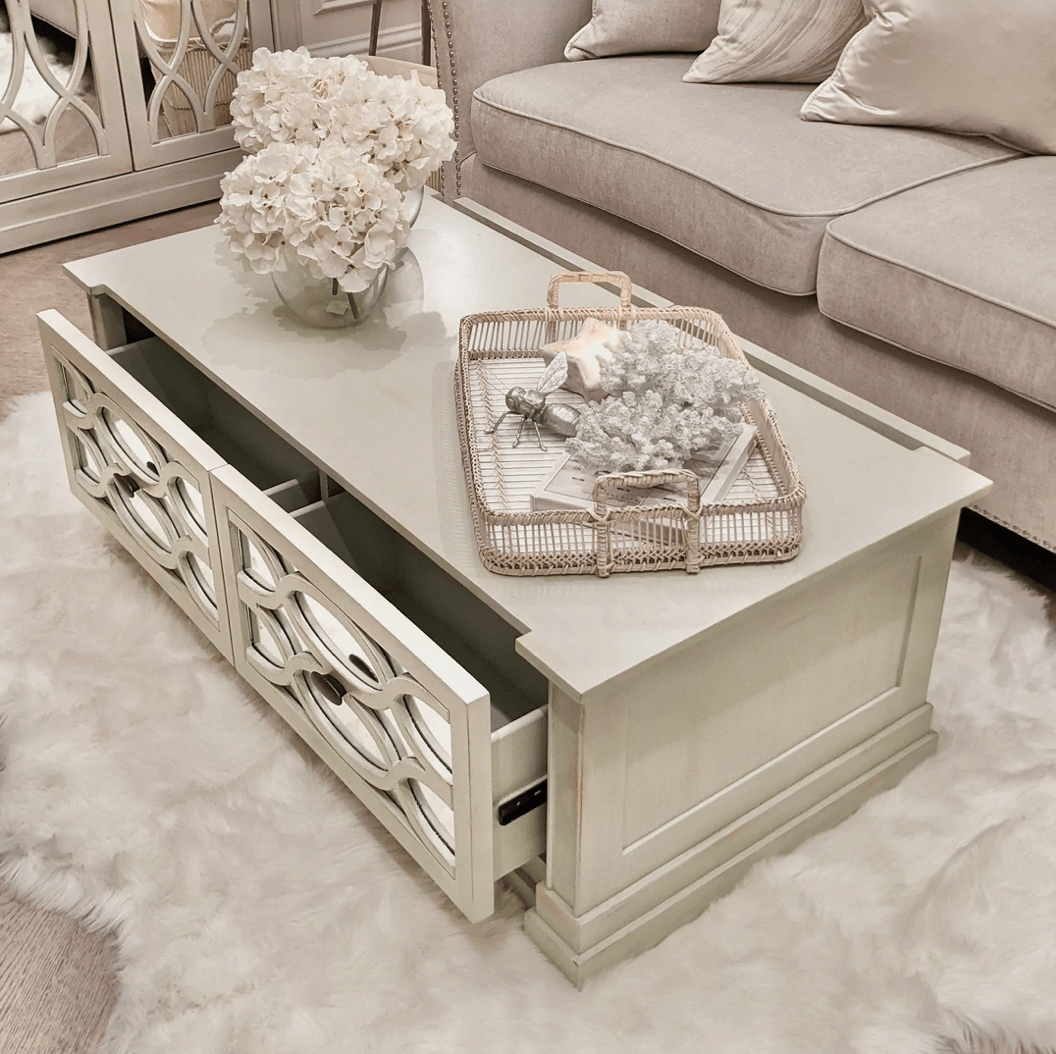 Modena Grey Wash Coffee Table - Luxury Interiors