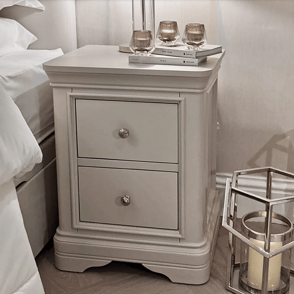 Maria Taupe Bedside Locker - Luxury Interiors