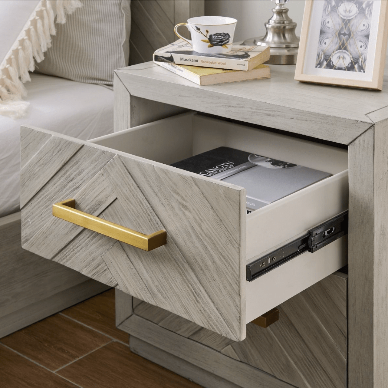 Gilroy 2 Drawer Bedside Table - Luxury Interiors