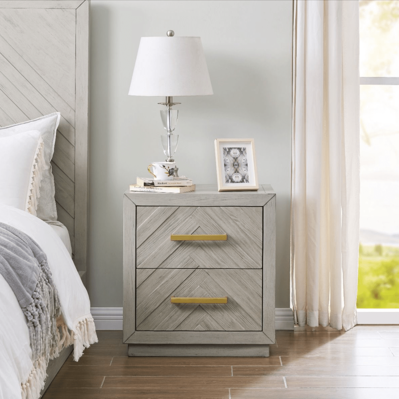Gilroy 2 Drawer Bedside Table - Luxury Interiors