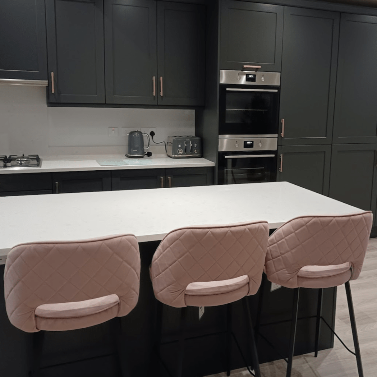Skerries Velvet Bar Stools (PAIR) - Luxury Interiors