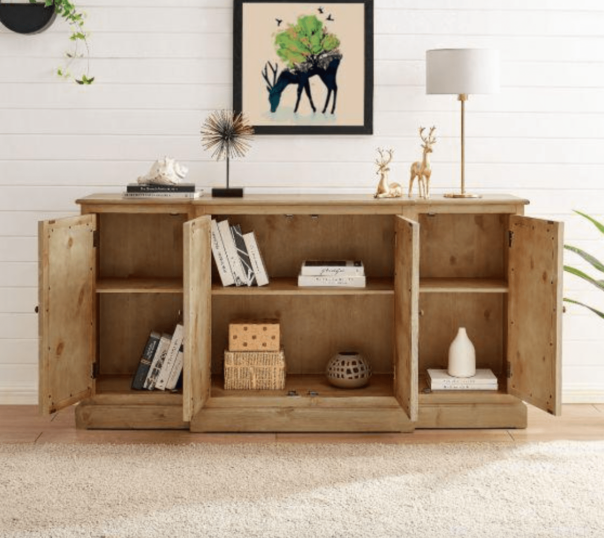 Parker Oak & mirrored sideboard - Luxury Interiors