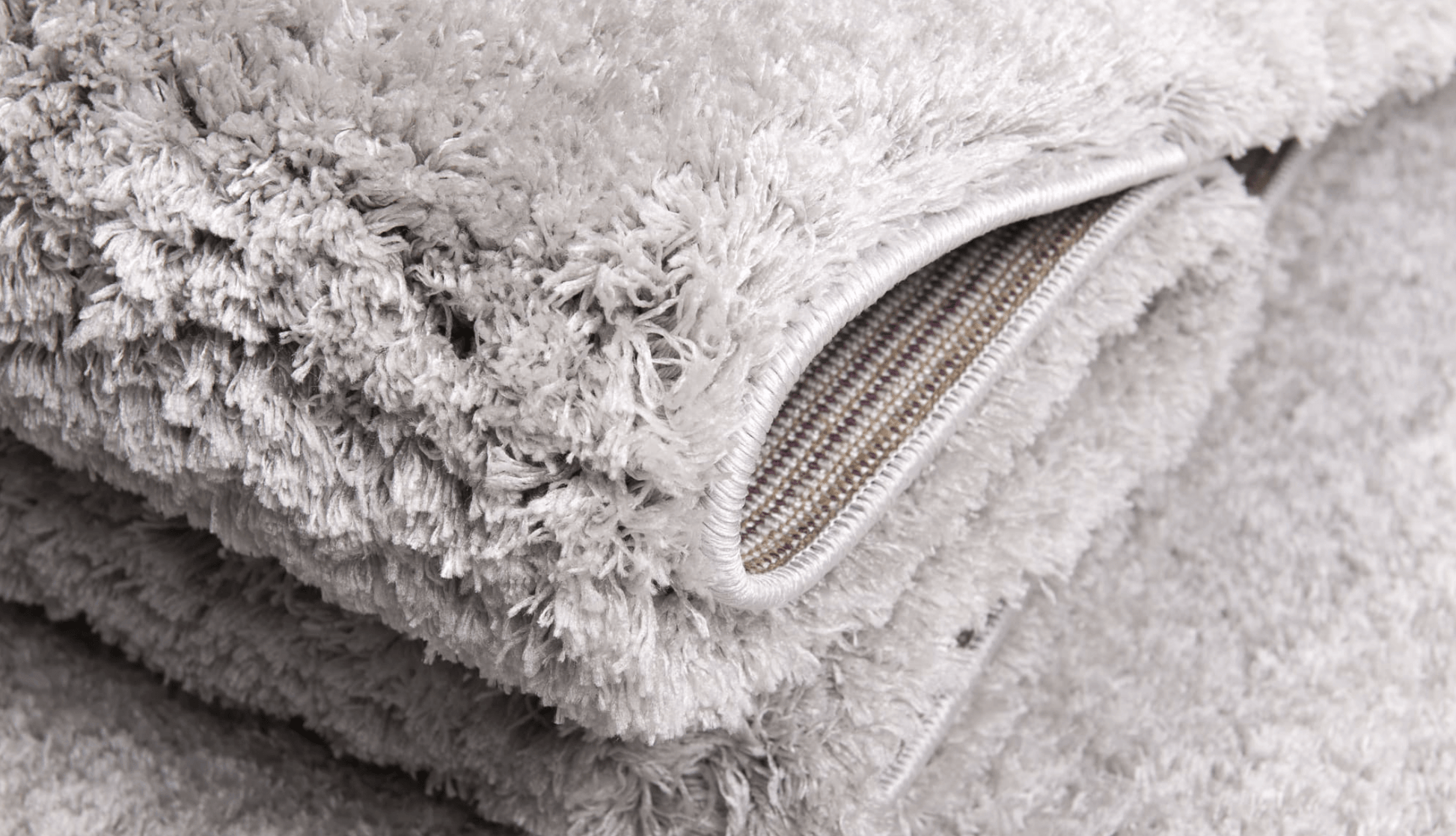 Prada Silver Grey Shaggy Rug - Luxury Interiors