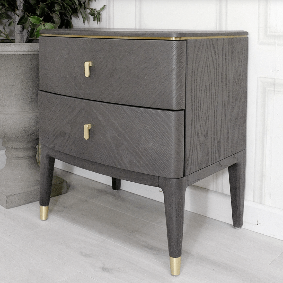 Darcy Ebony Bedside Table - Luxury Interiors