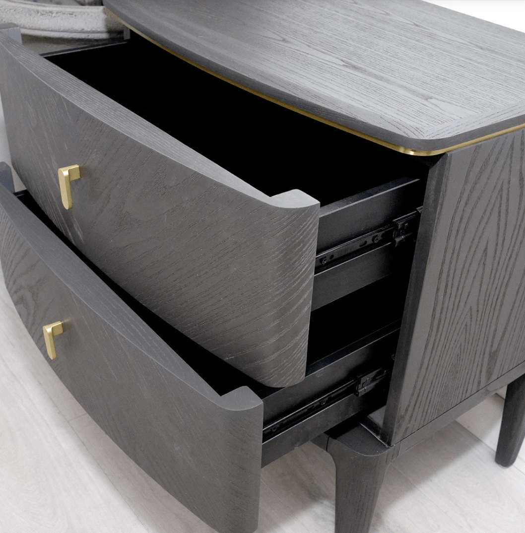 Darcy Ebony Bedside Table - Luxury Interiors
