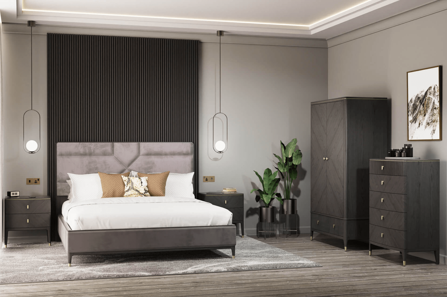 Darcy Ebony Bedside Table - Luxury Interiors