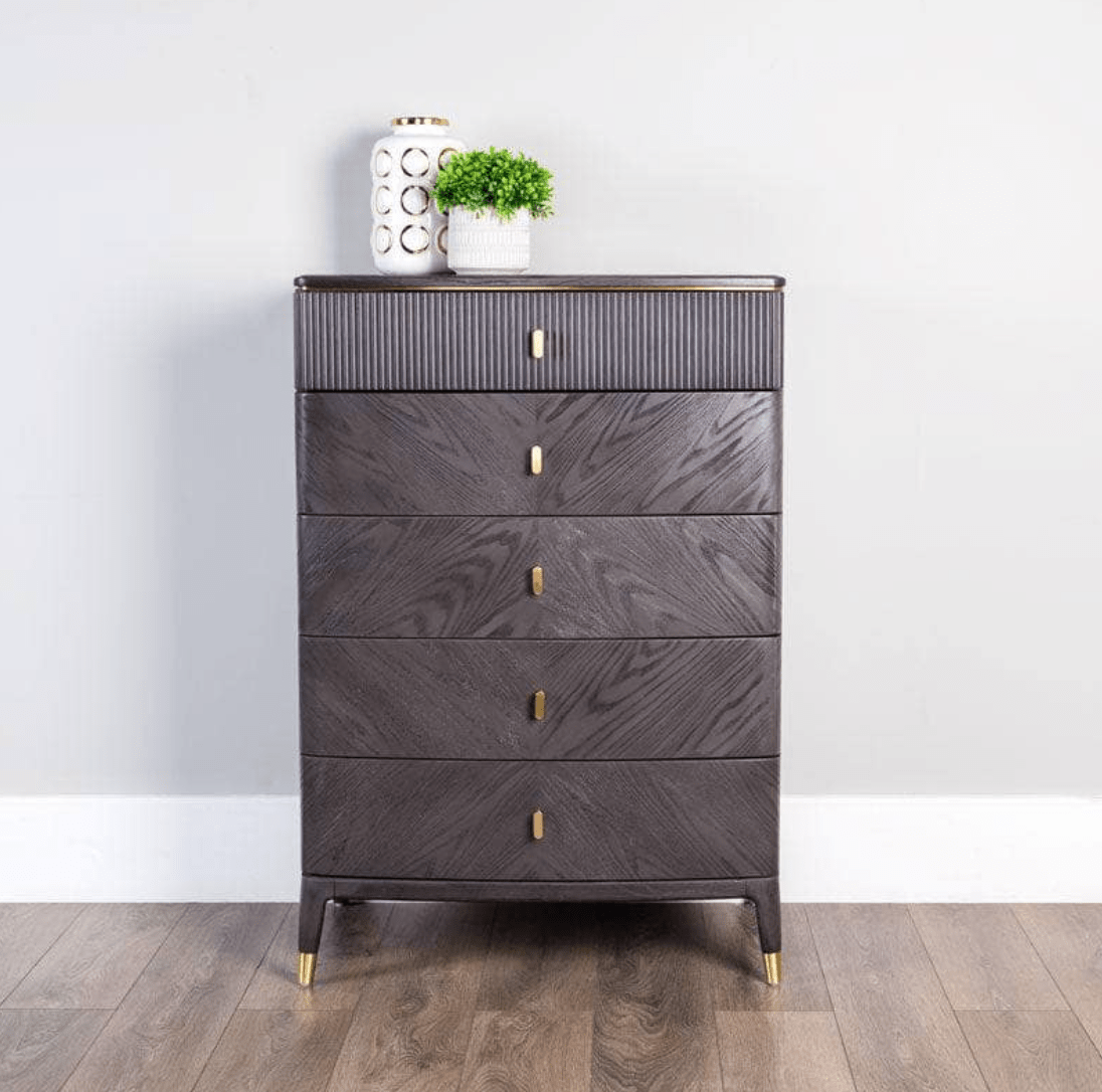Darcy Tall Chest 5 Drawer - Luxury Interiors