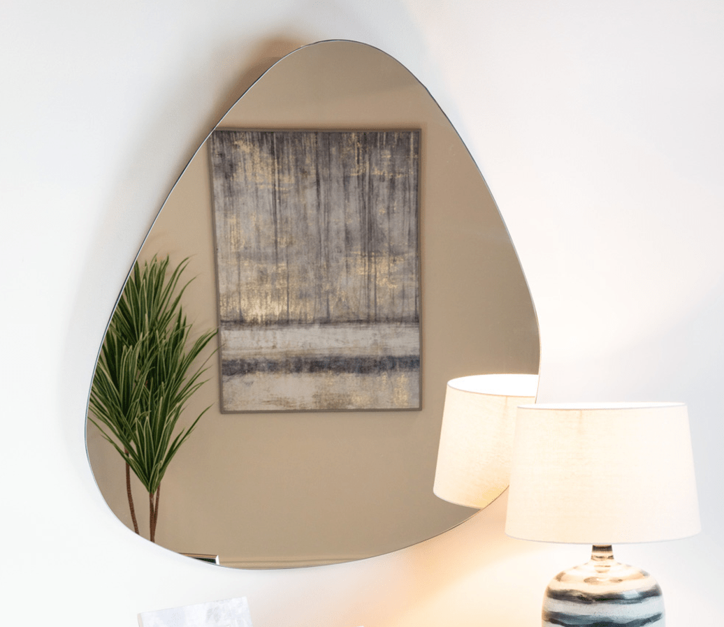 Frameless cobble mirror 88 x 76cm - Luxury Interiors
