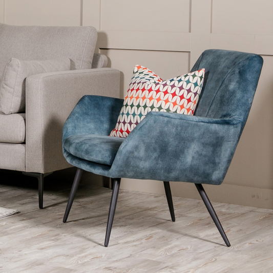 Flynn Fabric Accent Chair Teal - Luxury Interiors