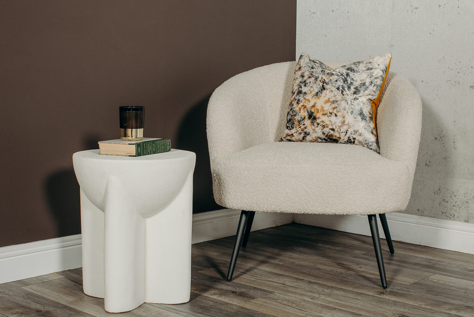 Shelby Boucle Cream Teddy Chair - Luxury Interiors