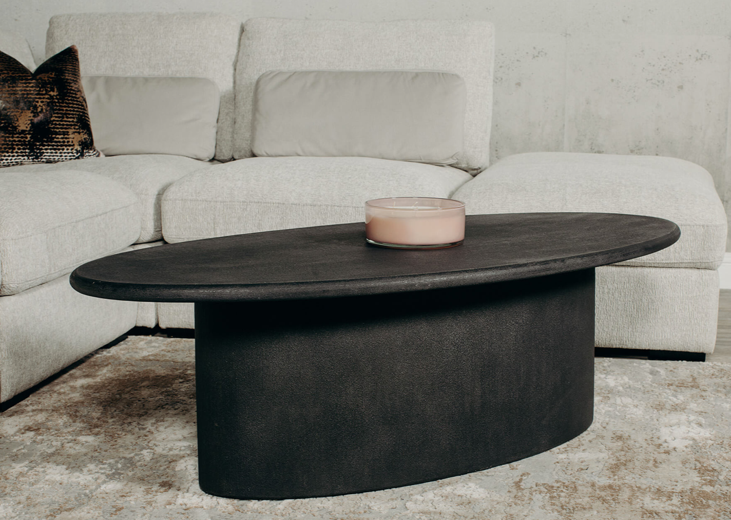 Ziola Stone Inspired Coffee Table - Black - Luxury Interiors