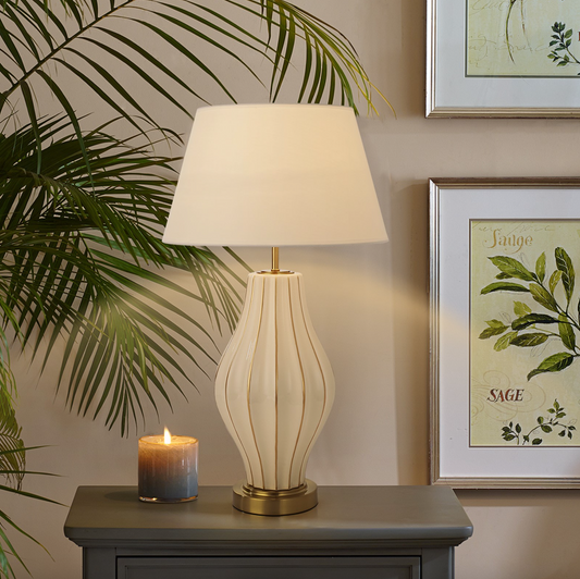 Catherine Cream Table Lamp - Luxury Interiors