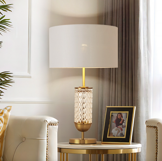 Asha Glass & Gold Table Lamp - Luxury Interiors