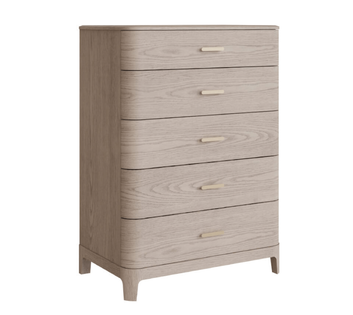 Zillow 5 Drawer Tall Chest Parisian Cream - Luxury Interiors