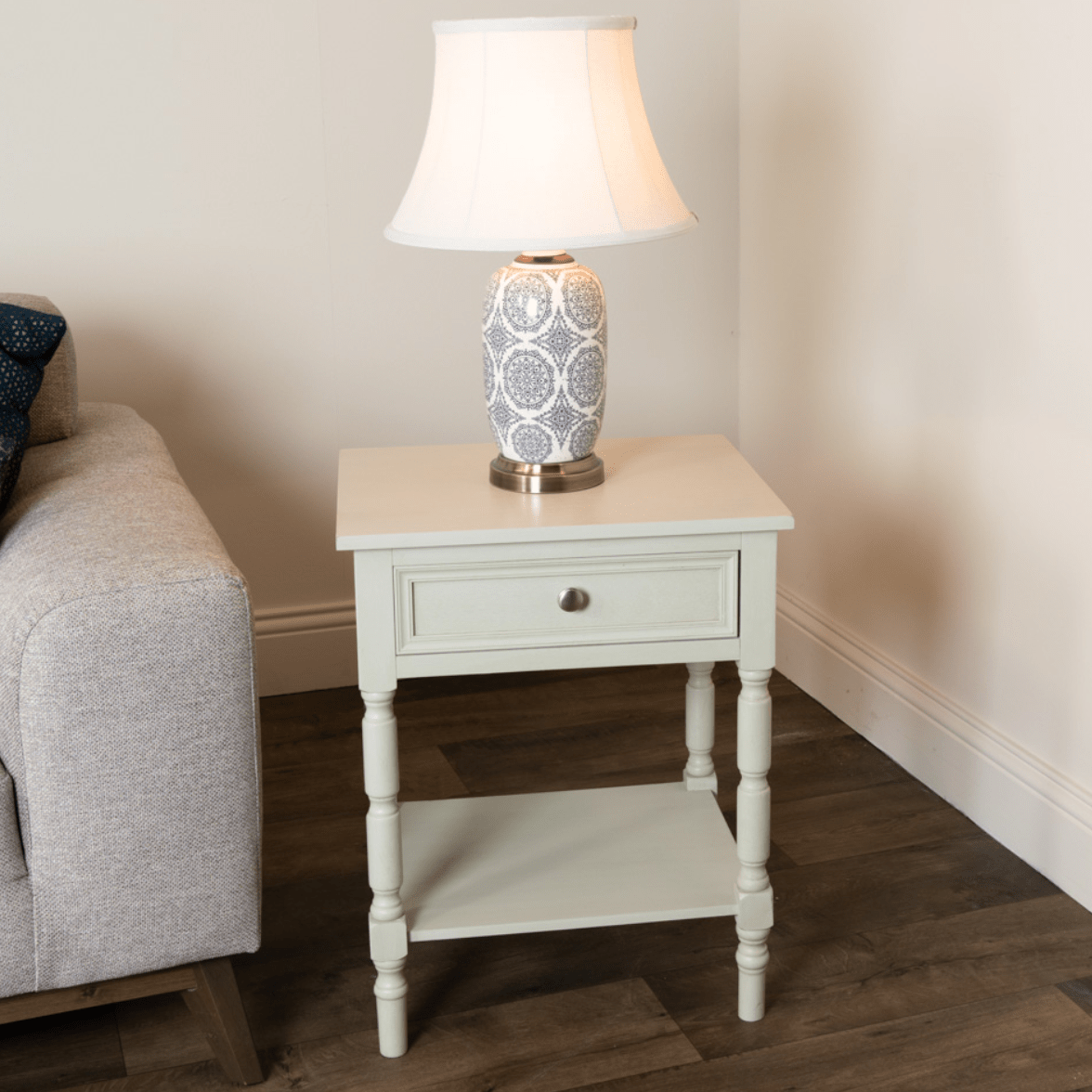 Lenny 1 Drawer Accent Lamp Table - Luxury Interiors