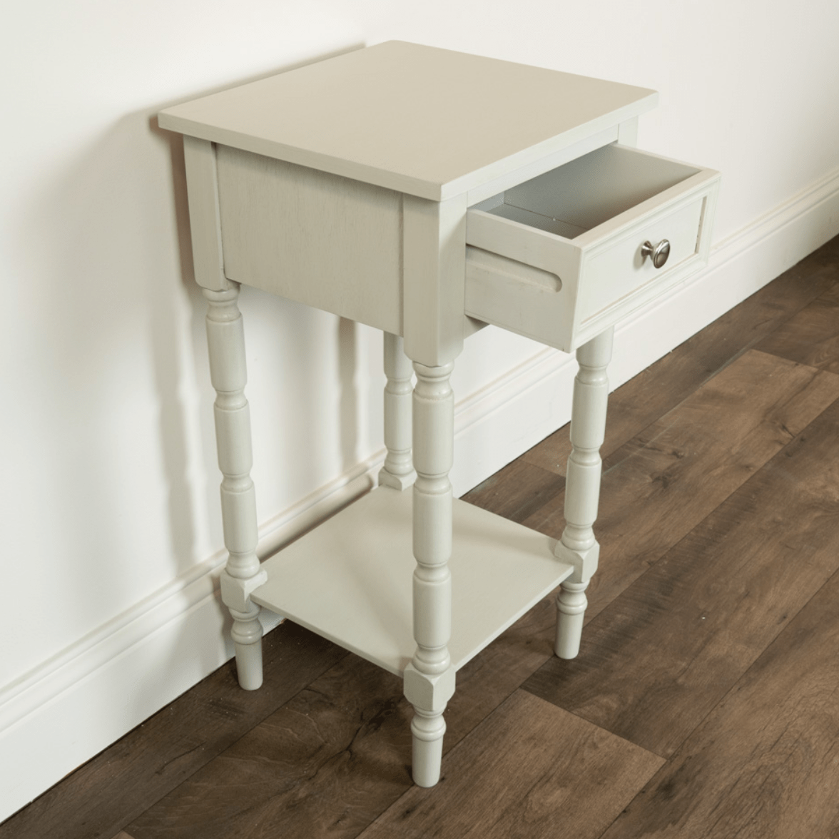 Lenny 1 drw side table subtle grey - Luxury Interiors