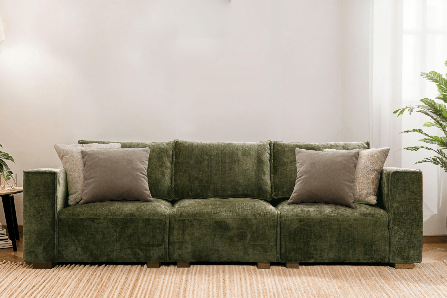 Bobbi Green or Mink Modular Sofa - Luxury Interiors