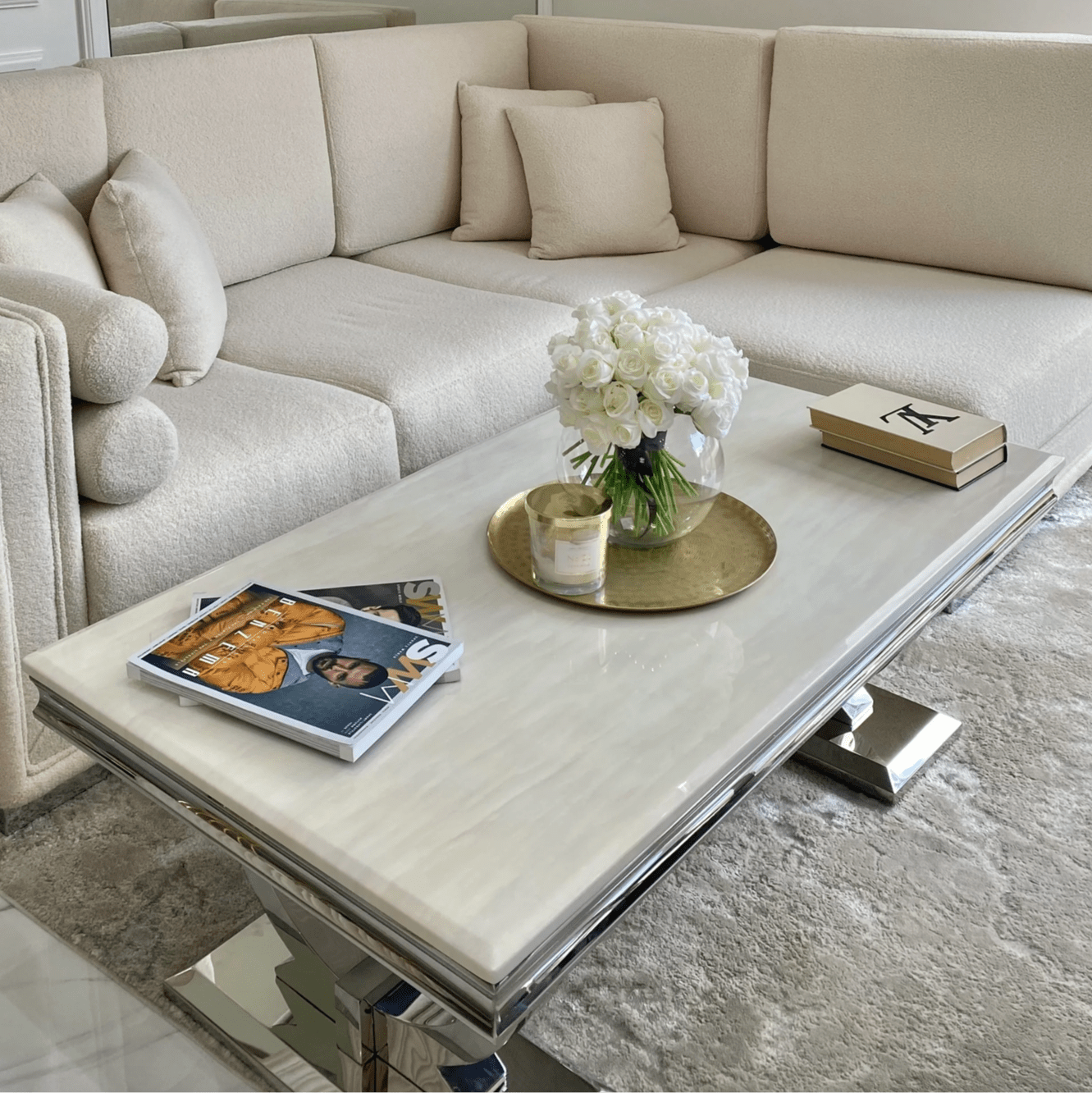 Arianna Marble Coffee Table - Luxury Interiors