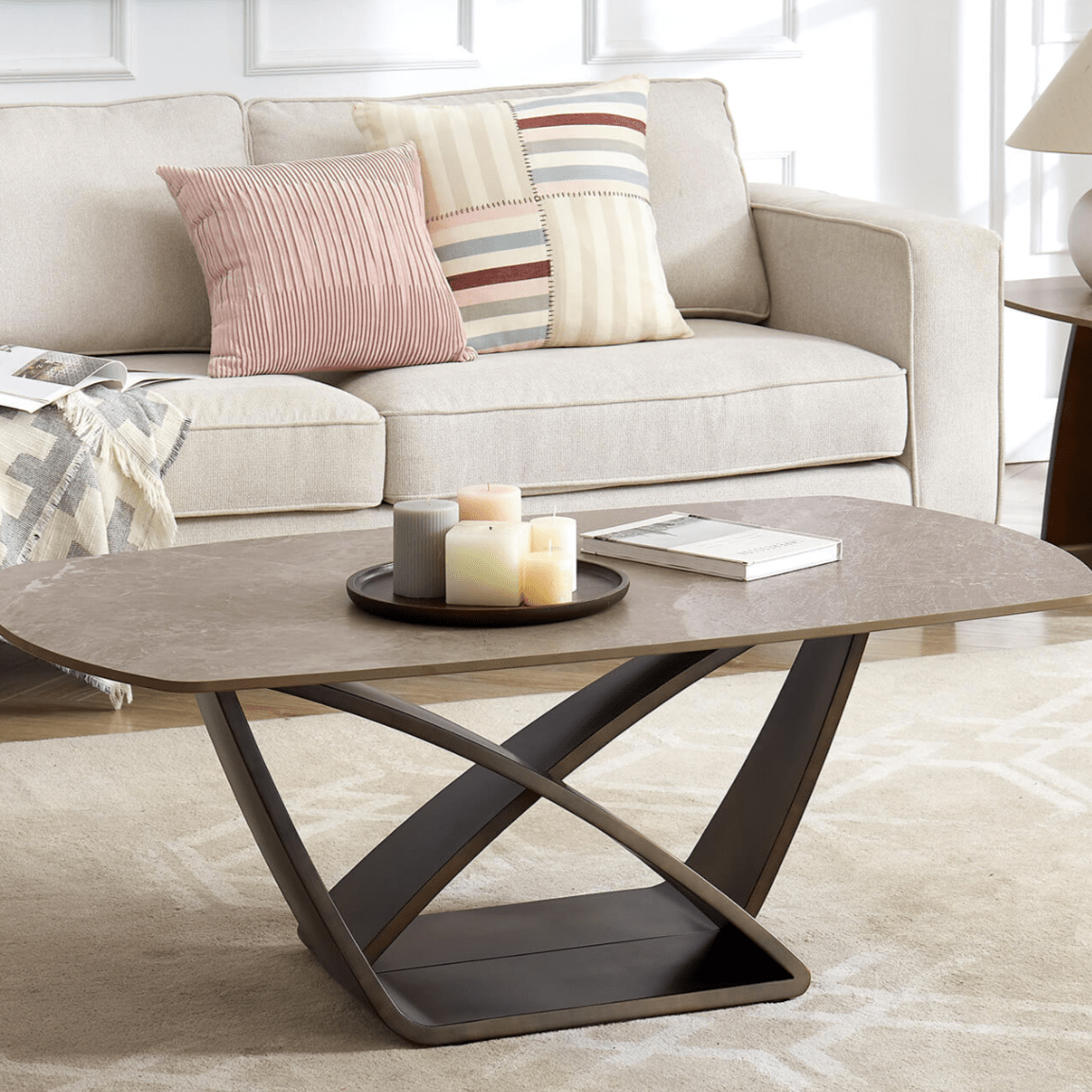 Vanosa Brown Coffee Table - Luxury Interiors