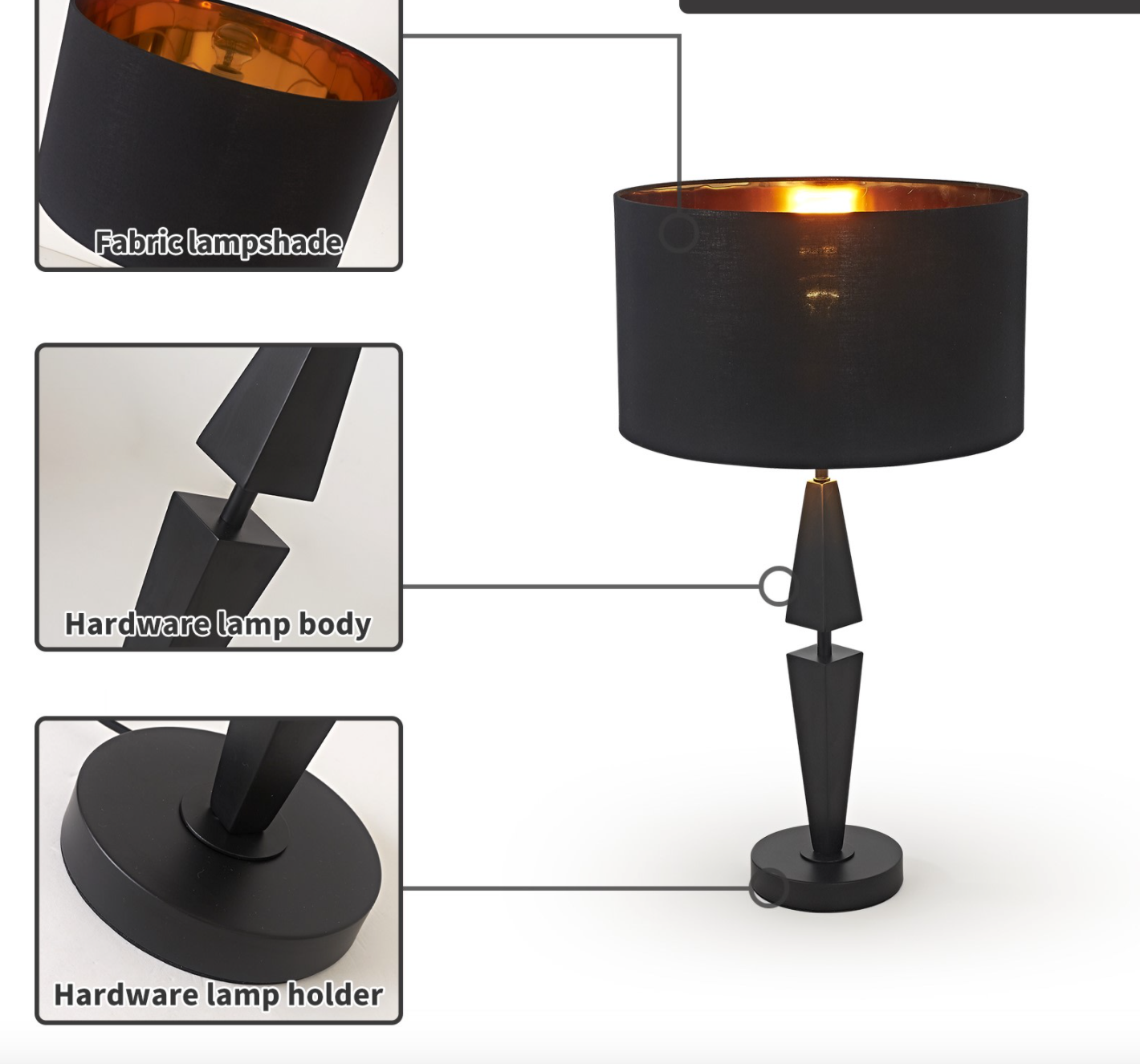 Tina Black Table Lamp - Luxury Interiors