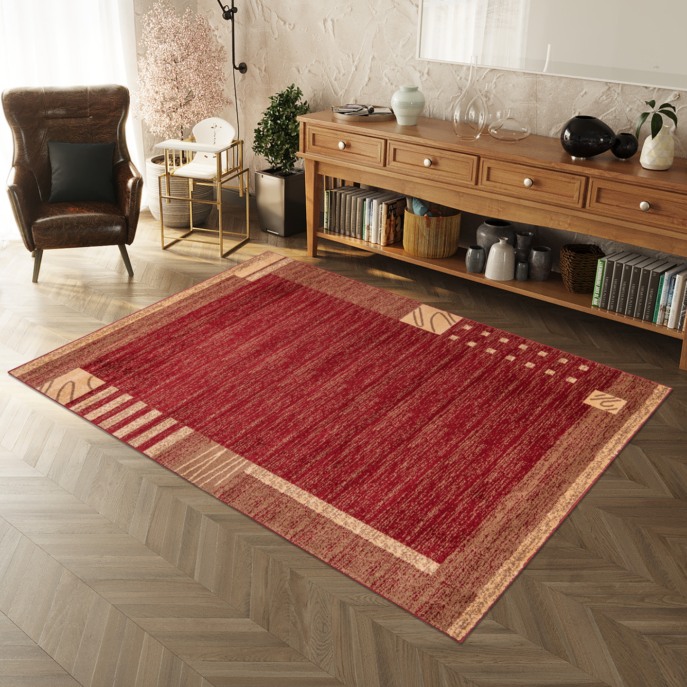 Twist Terracotta Rug - Luxury Interiors