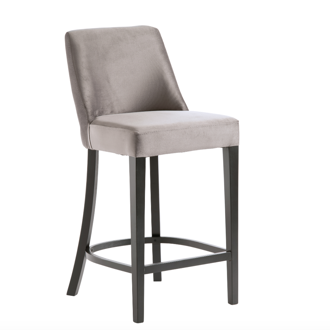 Izmir Barstool - Grey Velvet - Luxury Interiors