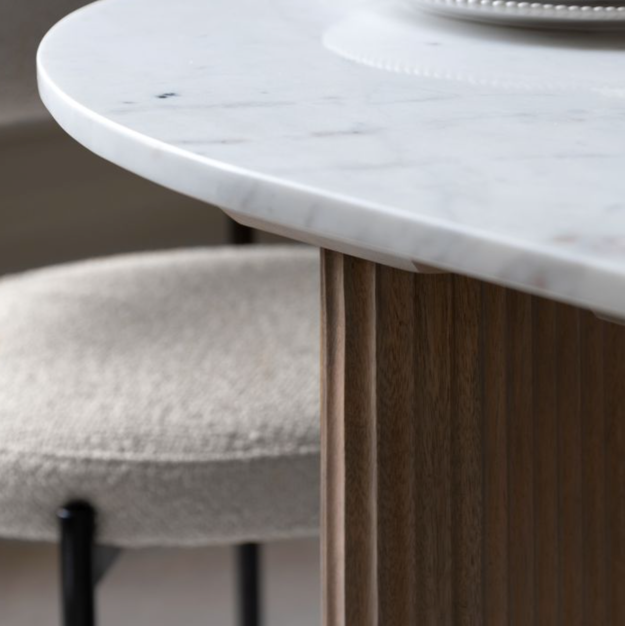 Marmo Carrera Marble Dining Set - Luxury Interiors