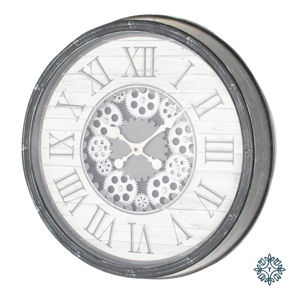 Clockworks gears clock ant white - Luxury Interiors