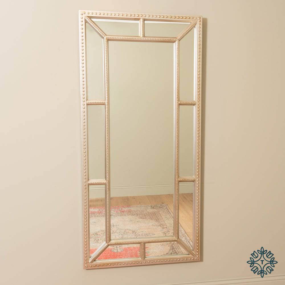 Remy Beaded Wall Mirror Antique Champagne - Luxury Interiors