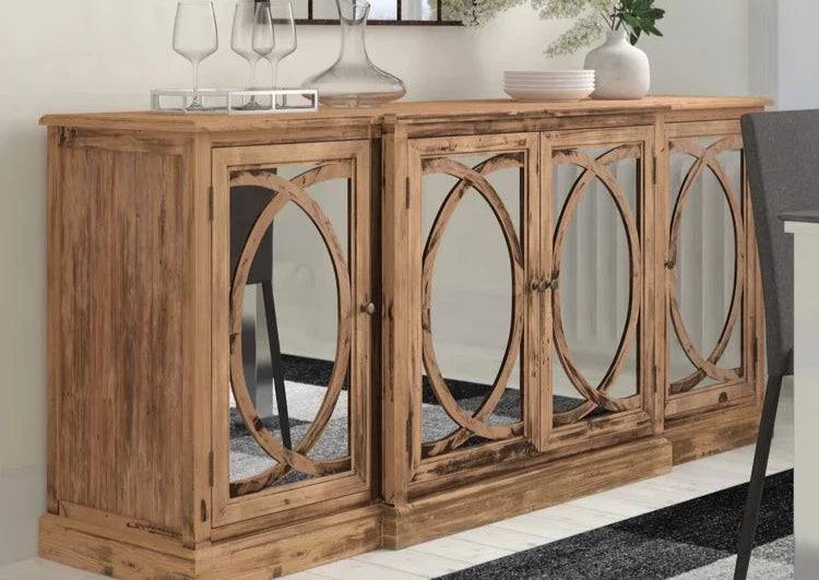 Parker Oak & mirrored sideboard - Luxury Interiors