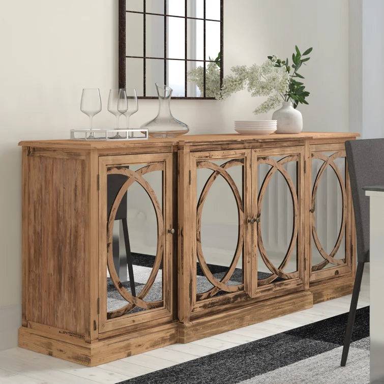Parker Oak & mirrored sideboard - Luxury Interiors