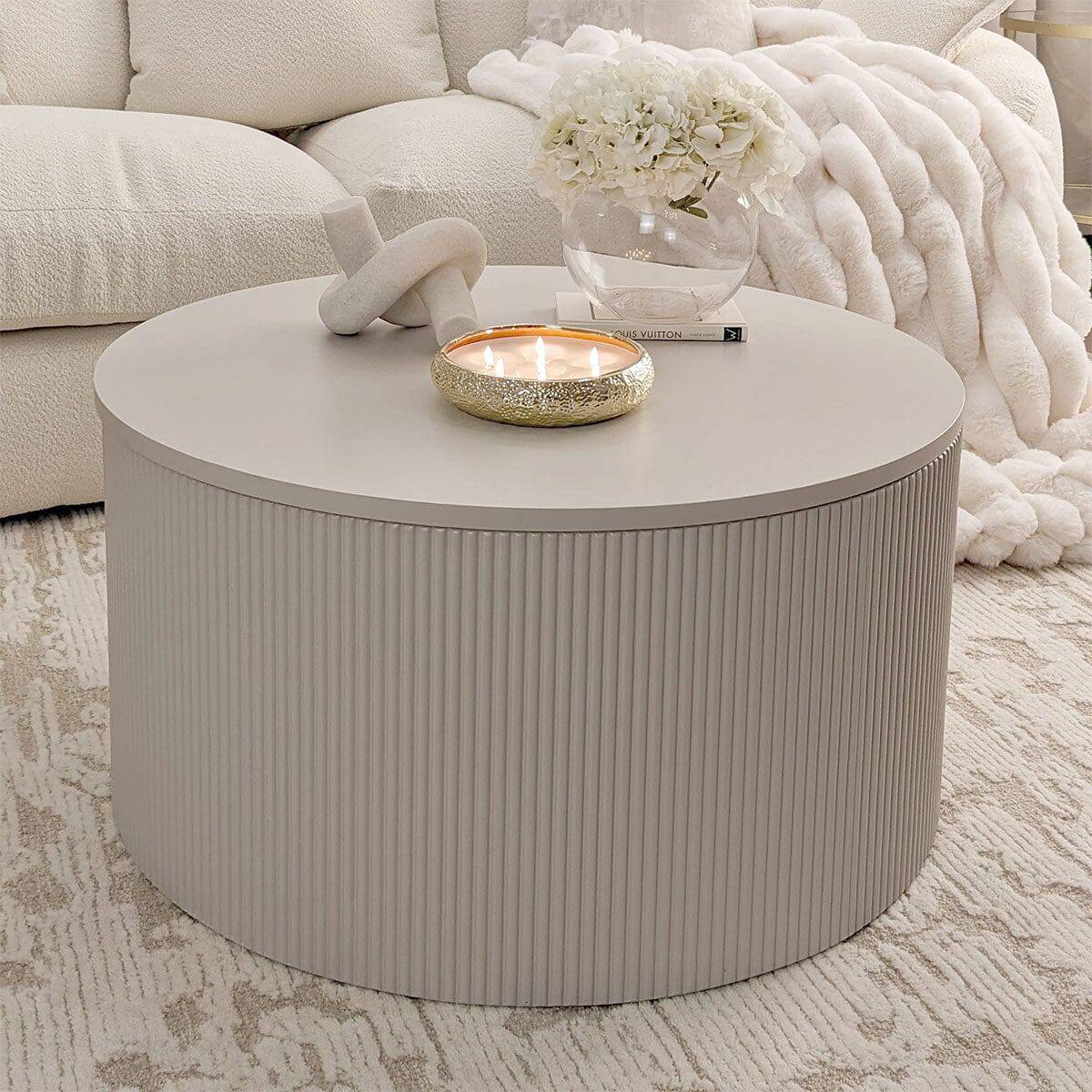Zadie Storage Coffee Table Stone - Luxury Interiors