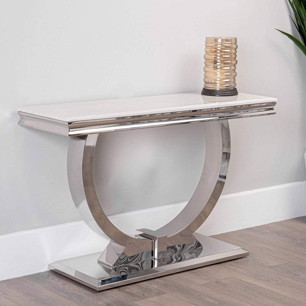 Arianna Marble Console Grey or Cream - Luxury Interiors