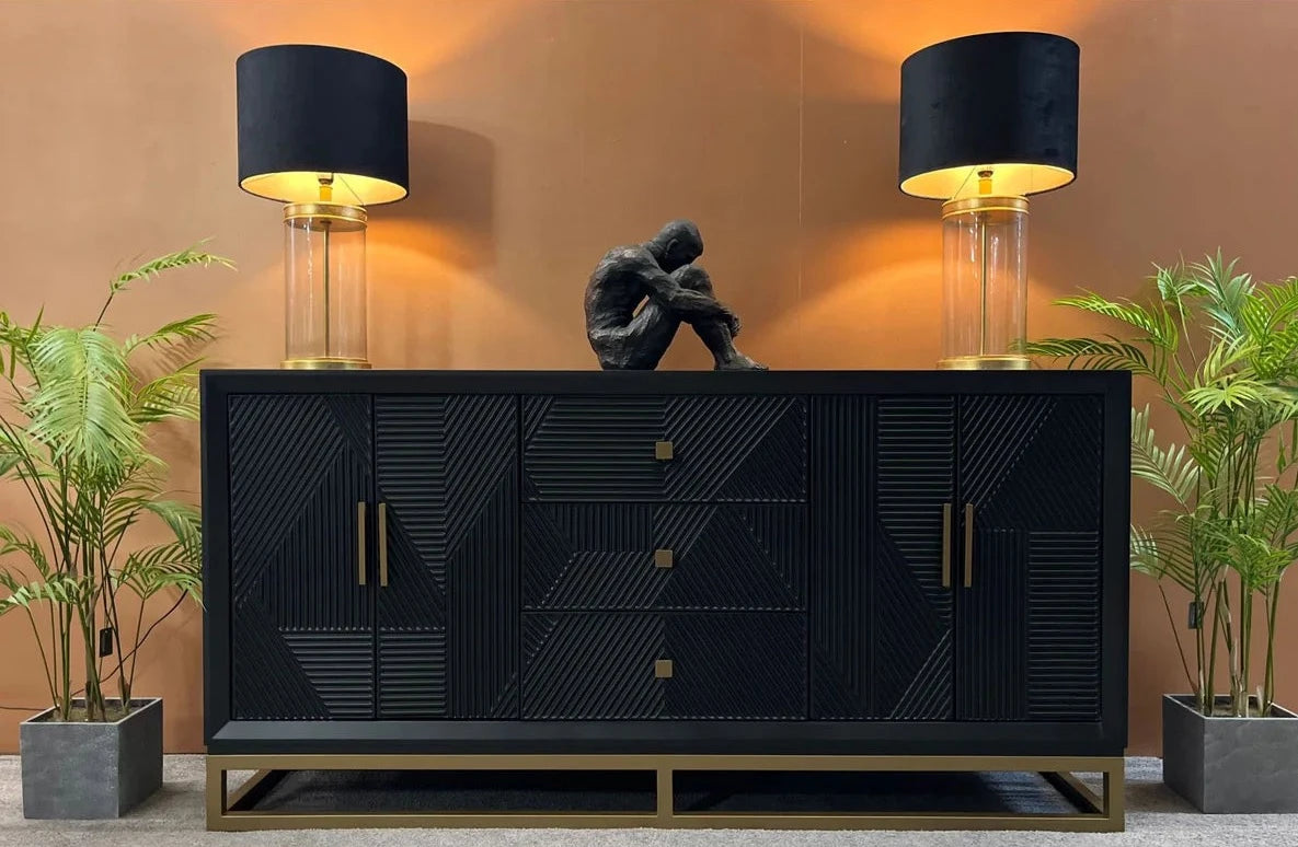 Orlando Large Black Sideboard - Luxury Interiors